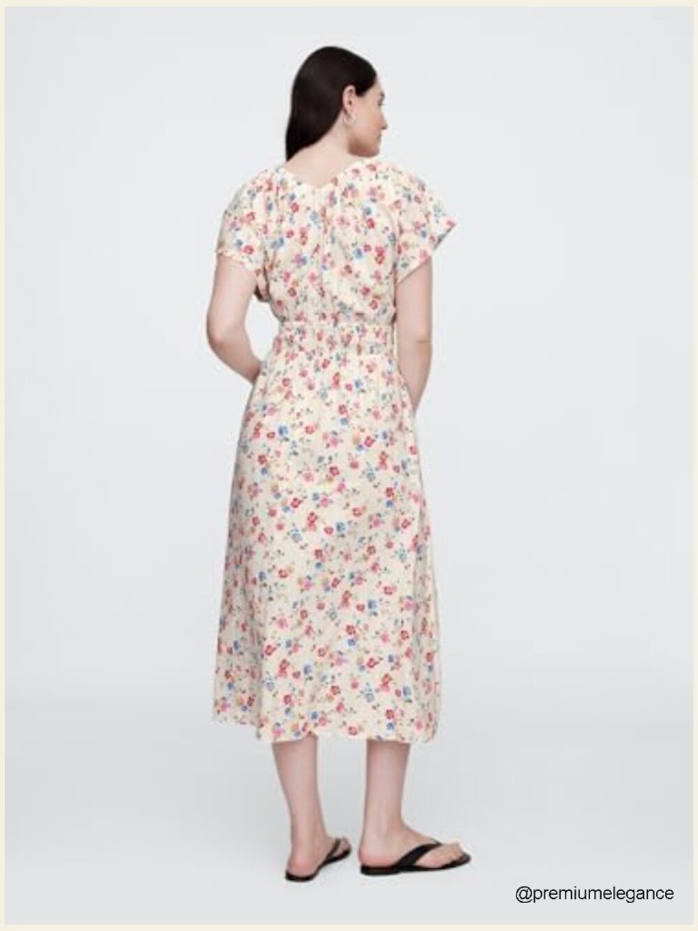 Smocked Waist Maxi Dress, Comfortable Fit, Machine Washable, Casual Wear - Picture 5 of 6